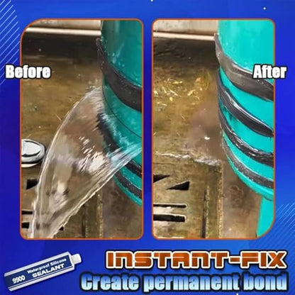 9900 Waterproof Silicone Instant Bond Flexible Sea Temperature Resistance UV-Resistant Adhesive for Roof RV Bathroom Concrete Construction Driveway Marine Window Industry Tile Floor - color: Black