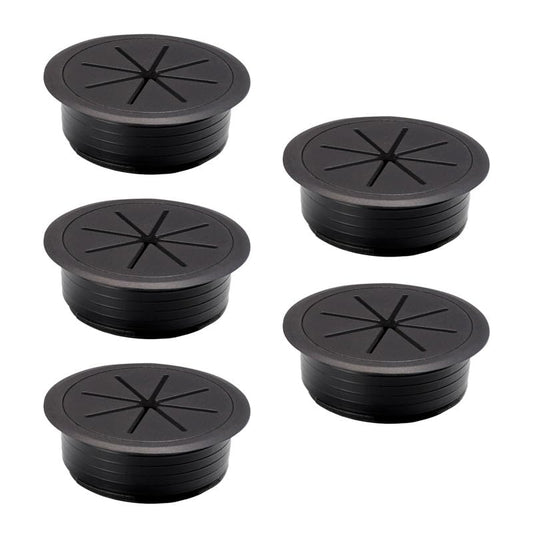 EASYEAH 5 Pcs Desk Grommet 2-1/16" / 53 mm, Desk Cord Hole Cover, Cable Grommet ABS Plastic, Desk Hole Grommet for Home & Office Pc, Detachable Adjustable Cable Cord Organizer-Black - color: 5pcs Black, size: 2-1/16" / 53 mm