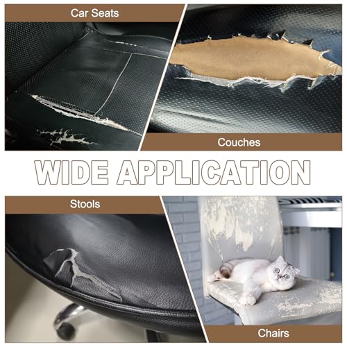 PATIKIL Leather Repair Patch, 2 Pcs 4 x 3.5 Inch Self-Adhesive Vinyl Patch Furniture Tape Repair Kit for Sofas Couches Stools Chairs Cabinets Bags, Coffee - color: Coffee