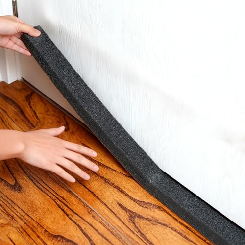 SHENLIU 2 Rolls Foam Weather Stripping with Adhesive, 1.5 Inch x 1.5 Inch High Density Seal Strip Adhesive Closed Cell Weather Strip Total 16 Feet Long for Uneven Gaps Doors Windows