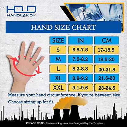 HANDLANDY Mens Work Gloves Touch screen, Utility Mechanic Gloves, Flexible Breathable Fit- Padded Knuckles & Palm - color: Green, size: Small