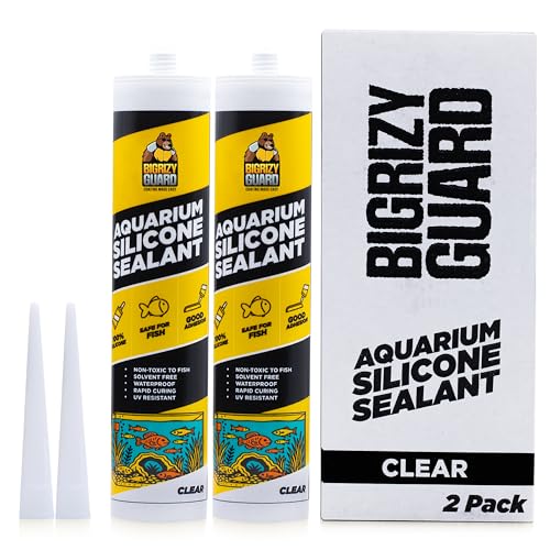 Aquarium Silicone Sealant Clear 2x10.14 Fl oz Cartridge - Aquarium Safe Silicone for Fish & Plants, 100% Waterproof, Non-Toxic, Solvent Free, Strong Bond, Fast Cure, Transparent (2 Pack) - color: Clear, size: 2 Pack