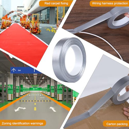 Silver Duct Tape 1 Inch x 33 Yards, Heavy Duty Waterproof Repair Tape, Straight Hand-Tear Cloth Tape for DIY Craft, Camping Gear, Home Maintenance & Packing - color: Silver