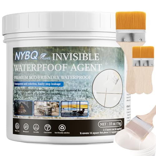 NYBQ Waterproof Sealant Coating 35oz, Transparent Invisible Waterproof Agent, Super Strong Anti-Leakage Polyurethane Coating for Bathroom, Roofs, Kitchen, Patio, Walls, Indoor & Outdoor - size: 35OZ