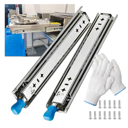 Heavy Duty Drawer Slide with Lock 18 Inch,Full Extension Ball Bearing Runners Locking & Lock-Out, Up to 250lb Load Capacity,1 Pair - size: 18 Inch, style: With lock(W:53mm)