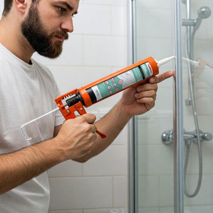 Kitchen & Bathroom Silicone Caulk– Clear Silicone Sealant Waterproof for Sinks, Tubs, Shower Seal & Toilet Seal – Crack-Proof, Quick-Dry Formula Silicone Caulking, 9.5 oz (1 Pack, 1, Count) - style: 1 Pack