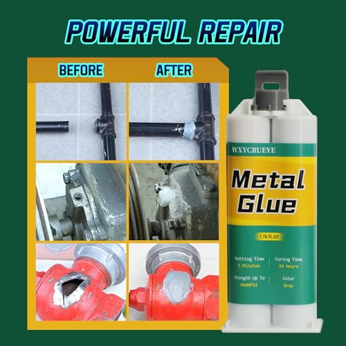 Metal Repair Glue, Heavy Duty, High Heat, High-Strength Bonding, Metal Epoxy Glue, All Purpose, 3 Pack