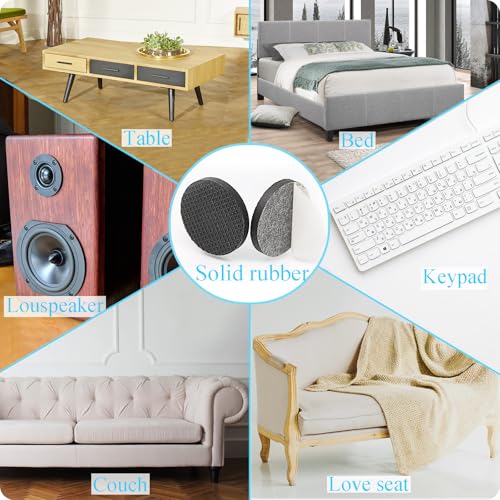 Non Slip Furniture Pads,Solid Rubber Furniture Pads 2 inch Round, 12 pcs,Embossed,Stoppers,Self Adhesive Anti-Sliding Grippers for Bed,Couch,Table,Rubber Feet,Floor Protectors - size: 2 Inch Round