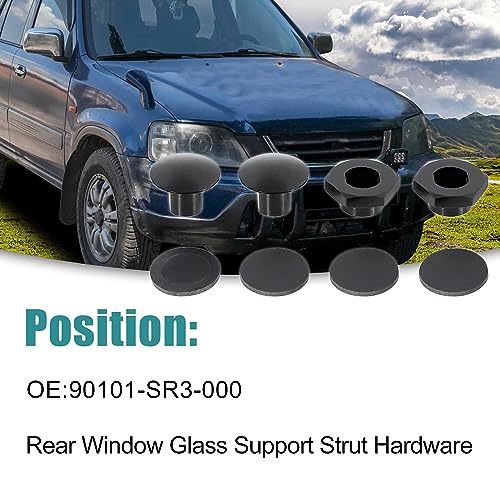 ACROPIX 90101-SR3-000 Rear Window Glass Support Strut Hardware Kit Fit for Honda CR-V 1997-2001 1pcs Black