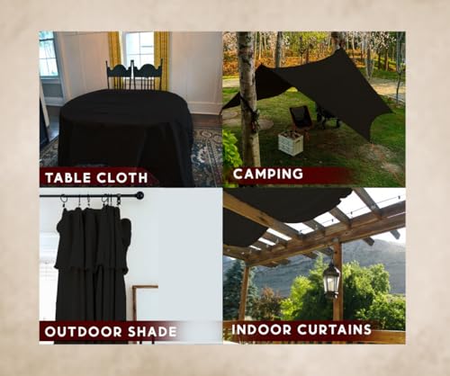 ZUPERIA Black Drop Cloth (6 x 10 Feet - Pack of 2) - Pure Canvas Drop Cloth for Painting, Curtains & Floor Protection Washable & Reusable Tight Woven Paint Cover for Multipurpose use - size: 6 x 10 - 2 Pack