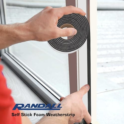 Grey Polyurethane Foam Tape Weatherstrip (1/4" Thick x 3/8" Wide x 17' L) - size: 1/4" Thick x 3/8" Wide x 17' L