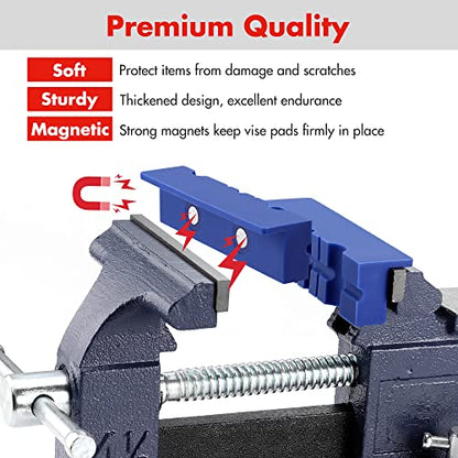 WORKPRO 2-Pair 4-1/2" Vise Jaw Pads, Magnetic TPU Vise Jaw Protective Covers, 1 Multi-Groove Jaw Pads Set and 1 Standard Waffle Surface Jaw Pads Set - style: 4.5"