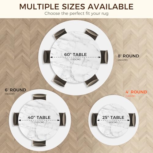 BAGAIL BASICS Round 4 FT Rug Pad Gripper for Hardwood Floors, Non Slip Rug Pads for Area Rugs, Extra Thick Under Rug Padding, Protect Your Rugs & Floors - size: 4' (Round)