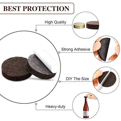 Yelanon Felt Furniture Pads for Hardwood Floors -261 Pcs Premium Floor Protectors for Furniture, Felt Pads for Chair Legs, Brown & Beige - size: 261 pcs Brown & Beige