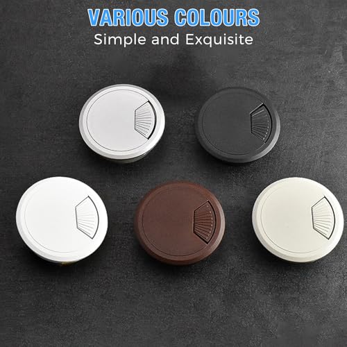Desk Grommet 3-1/8" (80 mm), Desk Cord Hole Cover, Cable Grommet ABS Plastic, Desk Hole Grommet for Office and Home Table Cable, Detachable Adjustable Cable Cord Organizer (Light Grey 2 Pcs) - size: 3-1/8" (80 mm), style: 2 pcs Light Grey