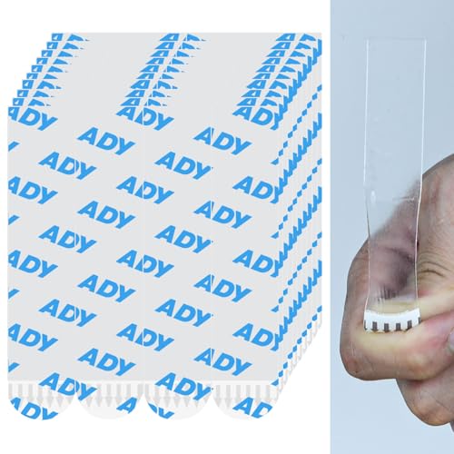 ADY Clear Picture Hanging Strips 40 Pack, Removable Double Sided Tape Damage Free for Wall, Refill Adhesive Strips for Rent Room, Nano Transparent Adhesive Tape for Decor, Poster - size: XL-1in x 4.52in