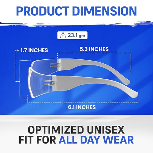 RUGGED BLUE - Bifocal Safety Glasses | Ansi Z87.1 Certified | Safety Glasses With Readers 2.5 | Scratch-Resistant Lenses | Impact-Resistant Eye Protection | Reading Goggles | 1 Pack - Clear Lens - color: 1 Pair, size: 2.5 Diopter