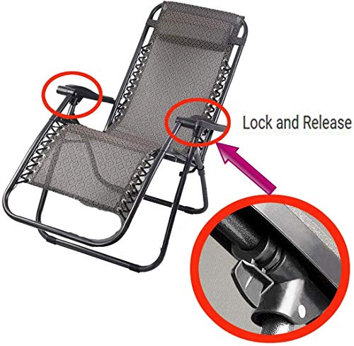 Latch Hinge Fixed Catch Lock and Release Handle Lever Replacement Repair Kit for Recliner Beach Lounge Chair Zero Gravity Foldable Reclining Camping Beach Chair，Fit 19mm Pipe - Easy to Install - 2/PK