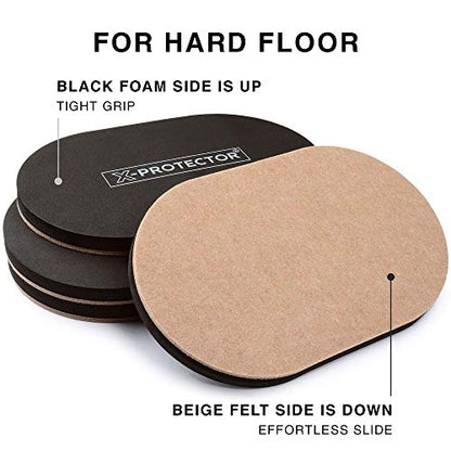 Felt Furniture Sliders Hardwood Floors X-PROTECTOR – 4 PCS 9 1/2 inch Furniture Sliders – Heavy Duty Felt Sliders Hard Surfaces – Move Your Furniture Easily & Safely! - size: 4 PCS 9 1/2 inch