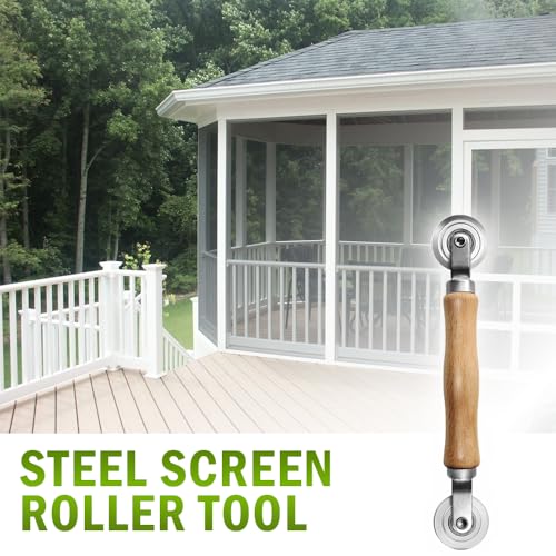 Steel Screen Roller Tool with Bear, Window Screen Door Repair Tool for Installing Door Window Mesh - size: Steel Roller