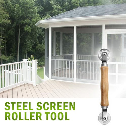 Steel Screen Roller Tool with Bear, Window Screen Door Repair Tool for Installing Door Window Mesh - size: Steel Roller