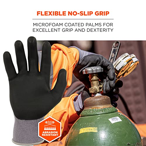 Ergodyne ProFlex 7000 Nitrile Coated Work Gloves, Foam Nitrile Palms for Flexible No Slip Grip, 15g, - size: X-Small