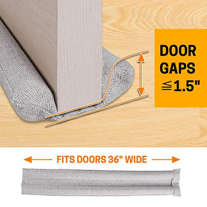 VISEMAN 36 Inch Under Door Stopper-Door Noise Blocker, Double Sided Door Stopper, Machine-Washable - color: Nylon-cotton Beige
