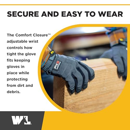 Wells Lamont Men's FX3 Extreme Dexterity Work Gloves – Padded, Ergonomic Work Gloves, Touchscreen Compatible – Heavy Duty Synthetic Leather with Reinforced Fingertips and Adjustable Fit – Gray - XXL - size: 2X-Large (Pack of 1)
