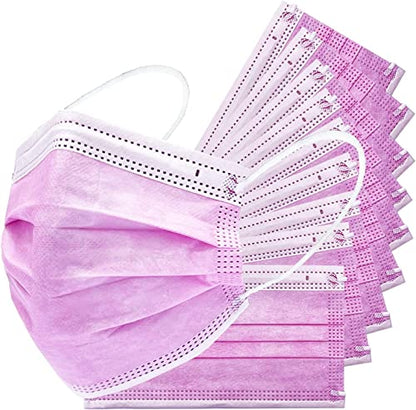Disposable Safety Mask 3 Layer Protection Face Mask for Kids 50 pcs (Kids Pink) - color: Kids Pink