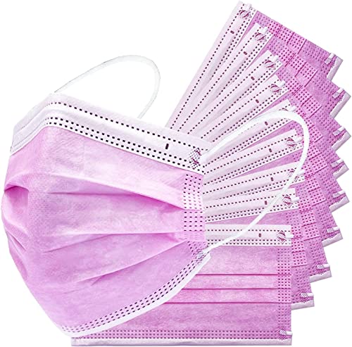 Disposable Safety Mask 3 Layer Protection Face Mask for Kids 50 pcs (Kids Pink) - color: Kids Pink