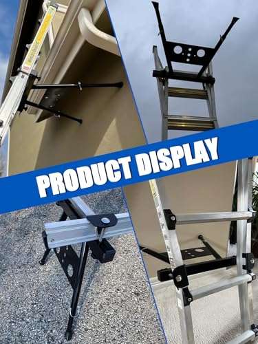 Ladder Stabilizer, Extended Ladder Stabilizer for Roof Gutters, Wall Gutter Ladder Standoff, Adjustable Length 17-29", Aluminium Ladder Accessory, Withstand 300 LBS Weight Rating, Folding
