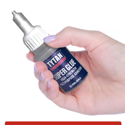 TYTAN Professional Super Glue 0.7 oz (20g) 1 Pack – Fast Dry Clear Cyanoacrylate Adhesive – Strong Instant Bond for Plastic, Metal, Wood, Rubber & More – Precision Nozzle