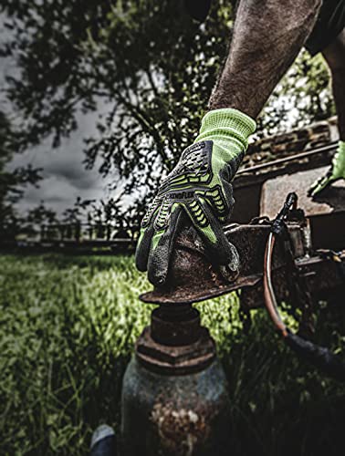 Gorilla Grip Max RhinoFlex High Vis Work Gloves With Impact and Abrasion Protection, Medium