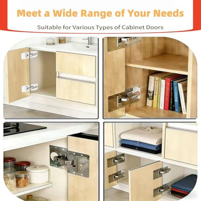 8PCSKitchen Cabinet Door Repair Platekit:UKFMLNLStainless Steel Hinges Fixion Plate,Suitable for Repairing and Securing Loose and Sagging Cabinet Doors at Home