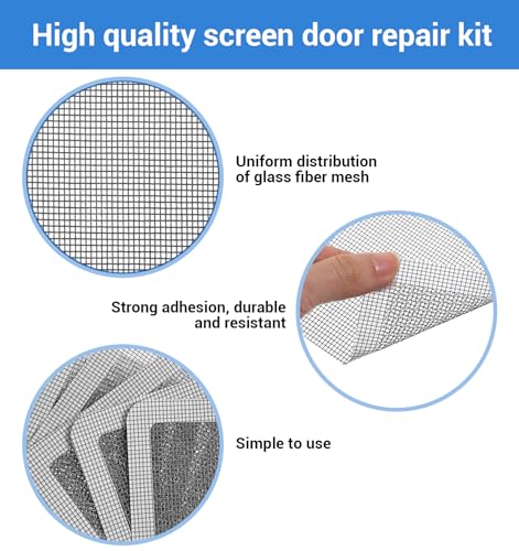 20 Pcs Screen Patches Self Adhesive, Window Mesh Screen Repair Patches Peels & Sticks, Polyurethane Mesh Repair Patch for Window & Door Tears, (Gray, 4"X4")