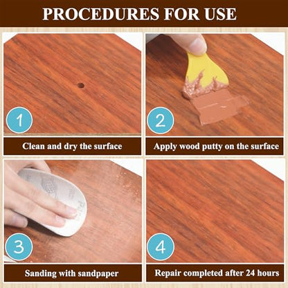 Wadities Walnut Wood Filler, Walnut Wood Putty, Paintable Stainable Wood Repair Putty, 9.87 Ounce Wood Furniture Repair kit, Quickly Repair Wood Cracks and Holes on Wooden Floor Furniture (Walnut) - color: Walnut