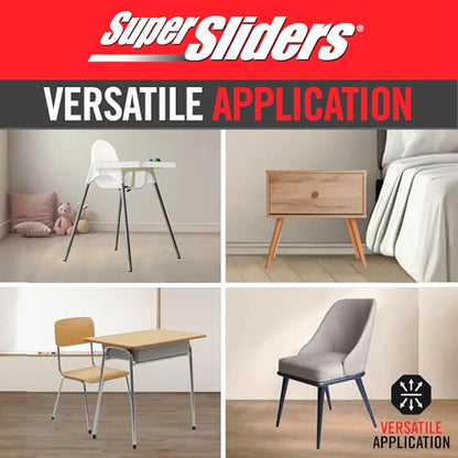 Super Sliders 1 Inch Round Chair Leg Tips with Felt Bottom – Heavy Duty Silicone Furniture Leg Caps, Steel Reinforced Floor Protectors for Chairs & Tables, 8 Count