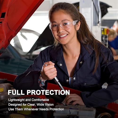 ProtectX Safety Glasses for Men & Women, Safety Sunglasses with Anti-Fog Scratch Resistant Lenses, Non-Slip Grips, ANSI Z87.1 - color: Skywalker Clear 12 Pk