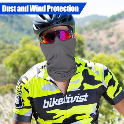 Mandydov Summer Cooling Neck Gaiter Face Mask Breathable Balaclava, UV Protection Wind Dust Proof Face Cover Scarf - color: Combo 4