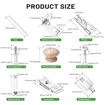30IN Bi-fold Door Track Kit, 1Kit White Bi-fold Door Hardware Closet Door Track Repair Tool Kit Included Full Accessories - size: 30IN - 1Kit