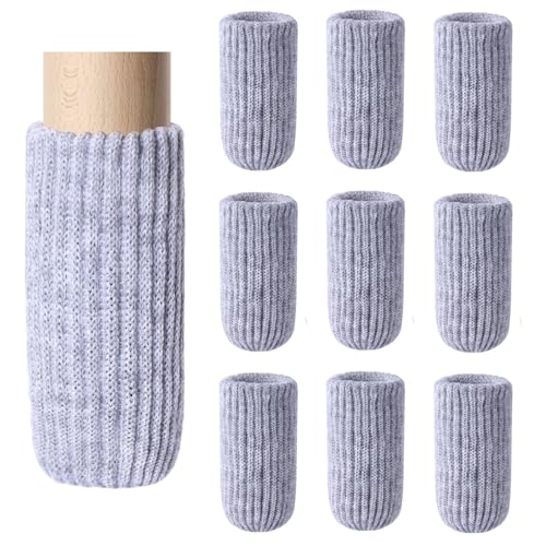 40 PCs Gray Furniture Leg Socks - High Elastic Knitted Chair Leg Floor Protectors, Thickening Chair Leg Covers Set, Move Easily and Reduce Noise - color: Grey, size: 40pcs