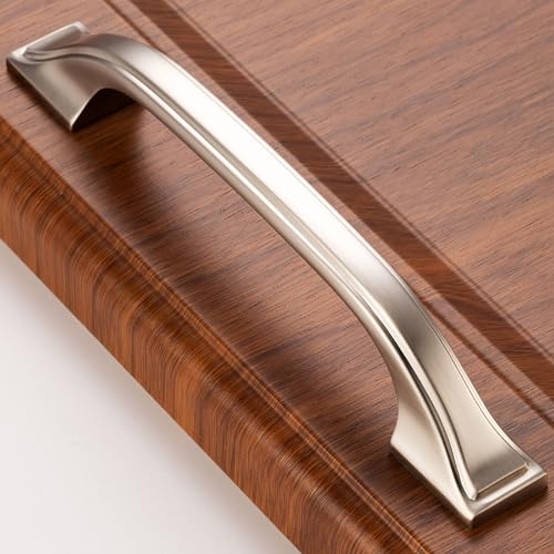 10 Pack Brushed Nickel Cabinet Pulls 3-3/4 Inch Satin Nickel Cabinet Handles Nickel Hardware for Kitchen Cabinets 8222 Drawers Bedroom Dresser Bathroom Vanity Cupboard - color: Brushed Nickel, size: 3-3/4 Inches, style: 10 Pack Arch Pull