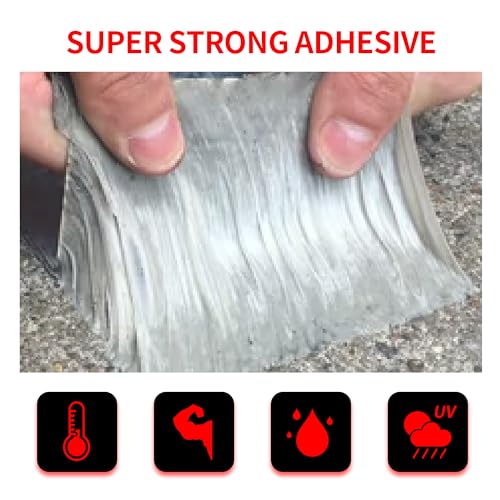 TAPEBEAR Butyl Tape Waterproof Sealing Tape 6inch x 16feet, Upgraded Aluminum Foil Tape Heavy Duty for RV Repair, Awning, Window, Glass & EDPM Roof Leak Patching, Boat and Pipe Sealing, Silver - size: 6inch x 16.4feet