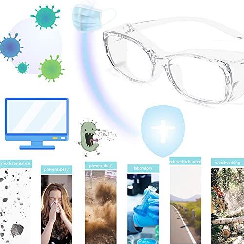 Dollger Safety Glasses with Readers 1.5 2.0 1.0 Progressive Multifocus Anti Fog and Blue Light Blocking Reading Glasses - color: Clear, size: 2.5x