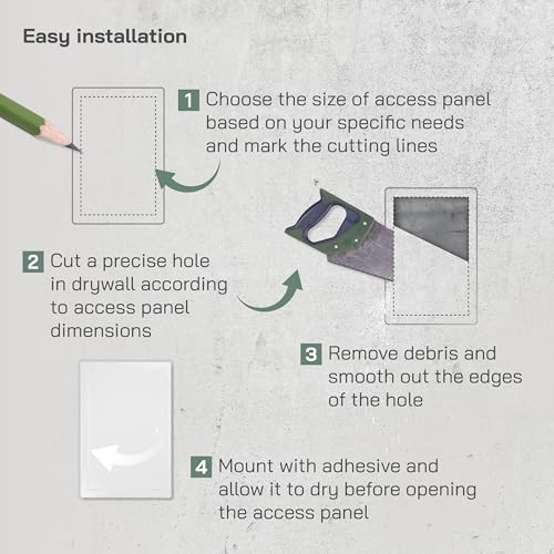 Vent Systems Access Panel for Drywall 10 x 16 Inch - Wall Hole Cover Plate - Metal Access Door with Handle - Plumbing Access Panel for Drywall - Service Shaft Crawl Space Door - Wall Access Panel - size: 10'' x 16''