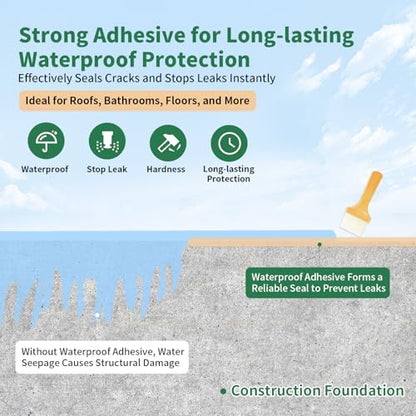 YKF 34oz Clear Transparent Waterproof Sealant, Water-Based Invisible Repairing Leak Agent for Roofs, Walls, Bathroom, Kitchen, Garden, Indoor & Outdoor Waterproof Coating - style: Crystal Clear 34 OZ