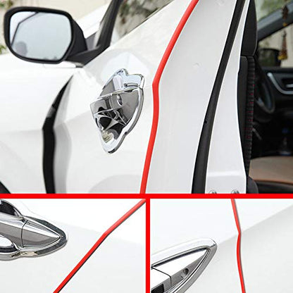 ESUPPORT 16ft 5M U Shape Car Door Moulding Rubber Scratch Protector Strip Edge Guard Trim Seal Red - color: Red