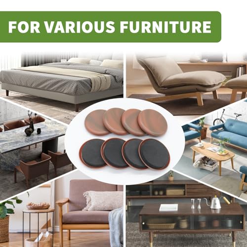 Furniture Sliders for Carpet 8 PCS - 2 1/2 inch Furniture Moving Slider Chair Legs Floors Protectors Furniture Movers Sliders – Move Your Furniture Easy & Safely(for Carpet) Brown Coffee - size: 8 PCS 2 1/2 inch Brown Coffee
