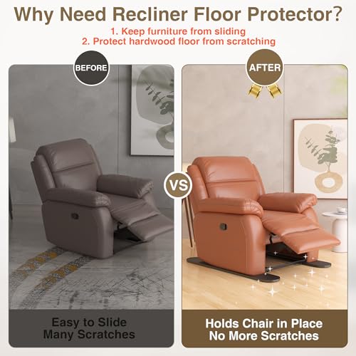 4 PCS 30Inch Non-Slip Furniture Rail Pads for Hardwood Floors, Recliner Non Slip Grippers, Recliner Floor Protector, Anti-Slip Furniture Pads Keeping Recliners Sofas Couches Chairs Furniture in Place - size: 4 Pcs Rail-Black