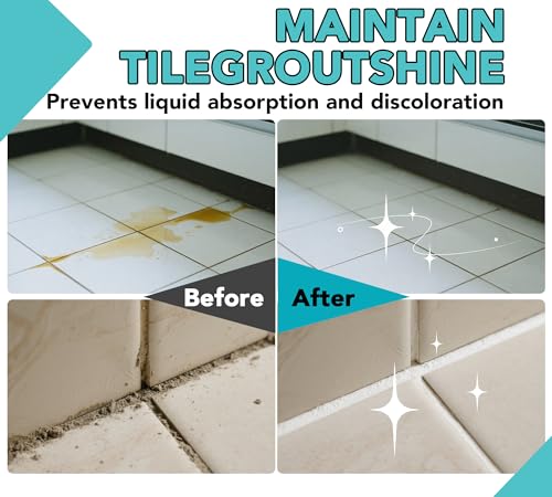 Grout Sealer, 7oz/200g Waterproof Grout Sealant Spray with Squeeze Tip, 100% Safe Grouts Repair Kit for Shower, Bathroom, Floors, Clear Tile Sealer Protector for Ceramic, Marble, Granite & Stone﻿